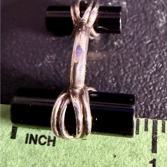 Tiffany & Co. Black Onyx Sterling Cuff Links w/box - Picture 4 of 5